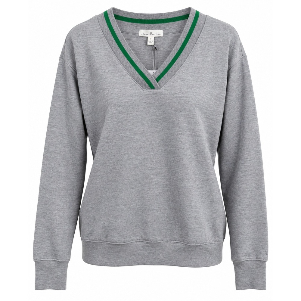 Nine Britton Ellanor French Terry Sweatshirt Women Size S Grey NWT